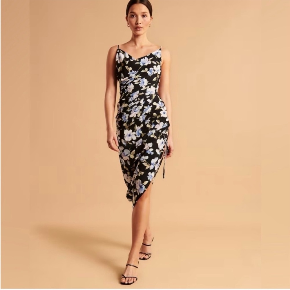 Abercrombie & Fitch Black and Blue Asymmetrical Dress
